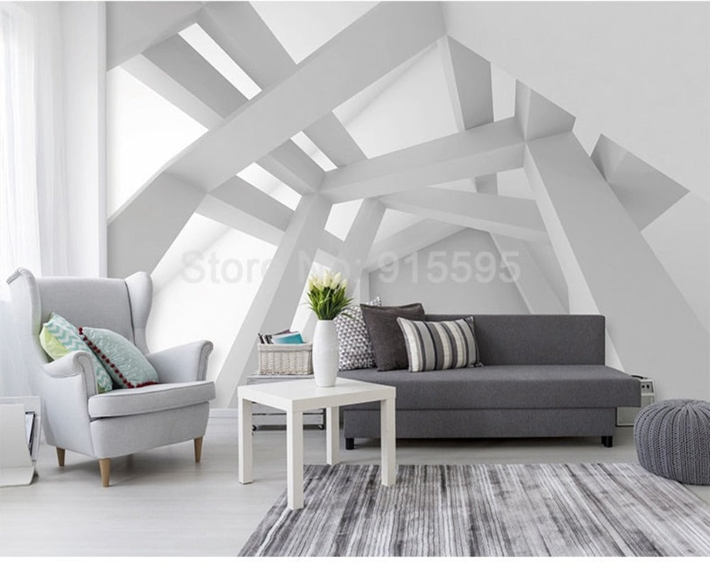 3D Wallpaper Geometric Ceiling